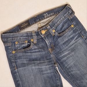 J. Crew Toothpuck Jeans, size 25 in blue wash